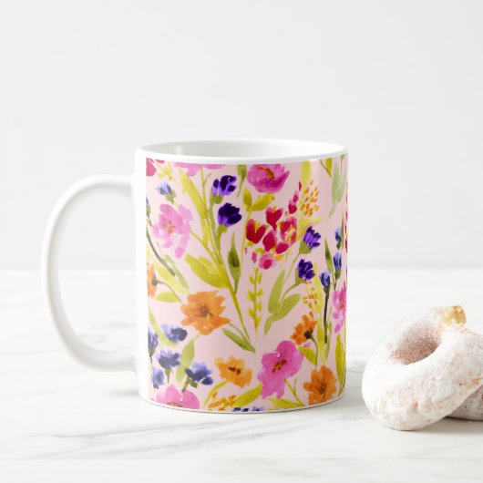 Waterverf Floral - Mok (Met donut)