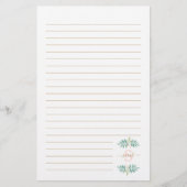 Waterverf Floral Monogram Briefpapier (Voorkant)