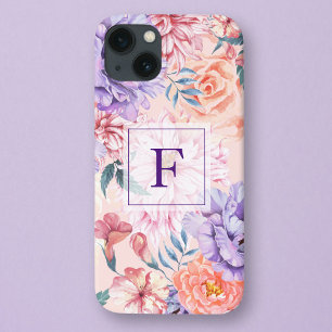 Waterverf Floral Monogram Case-Mate iPhone Case