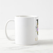 Waterverf Floral Monogram Coffee Mok (Links)