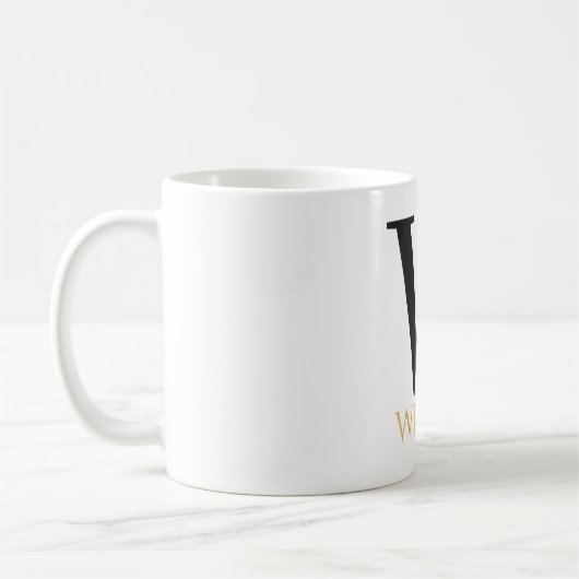 Waterverf Floral Monogram Coffee Mok (Links)