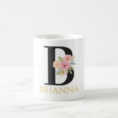 Waterverf Floral Monogram Coffee Mok (Center)