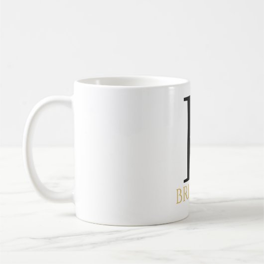 Waterverf Floral Monogram Coffee Mok (Links)