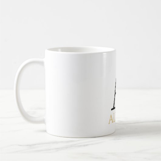 Waterverf Floral Monogram Coffee Mok (Links)