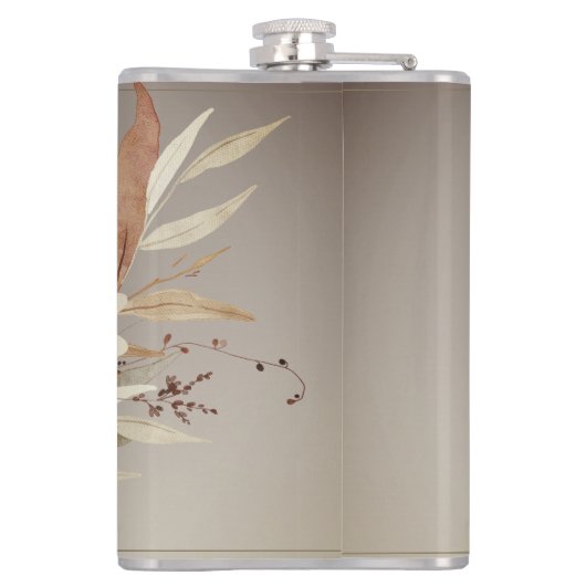 Waterverf Floral Monogram Heupfles (Achterkant)