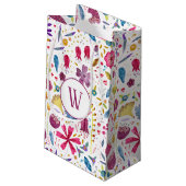 Waterverf Floral Monogram Klein Cadeauzakje (Achterkant Gekanteld)