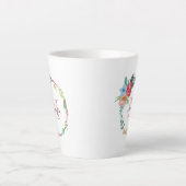 Waterverf Floral Monogram Latte Mok (Voorkant)