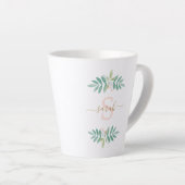 Waterverf Floral Monogram Latte Mok (Rechterhoek)