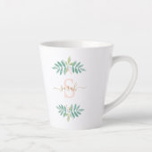 Waterverf Floral Monogram Latte Mok (Rechts)