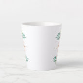 Waterverf Floral Monogram Latte Mok (Voorkant)