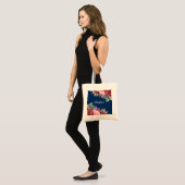 Waterverf Floral Monogram Navy Blue Burgundy Tote Bag (Voorkant (model))