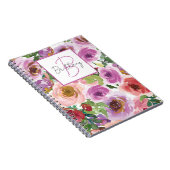 Waterverf Floral Monogram Notitieboek (Rechterzijde)