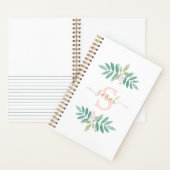 Waterverf Floral Monogram Notitieboek (Binnen)