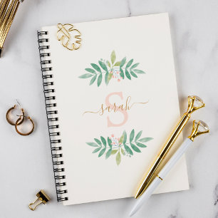 Waterverf Floral Monogram Notitieboek