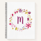 Waterverf Floral Monogram Notitieboek (Voorkant)