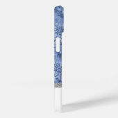 Waterverf Floral Monogram Patroon - Blauw op Blauw Case-Mate iPhone Case (Achterkant / Rechts)