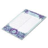 Waterverf Floral Monogram Te Doen Lijst Notitieblo Notitieblok (Schuin)