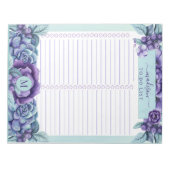 Waterverf Floral Monogram Te Doen Lijst Notitieblo Notitieblok (Voorkant)