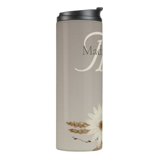 Waterverf Floral Monogram Thermosbeker (Gedraaid links)
