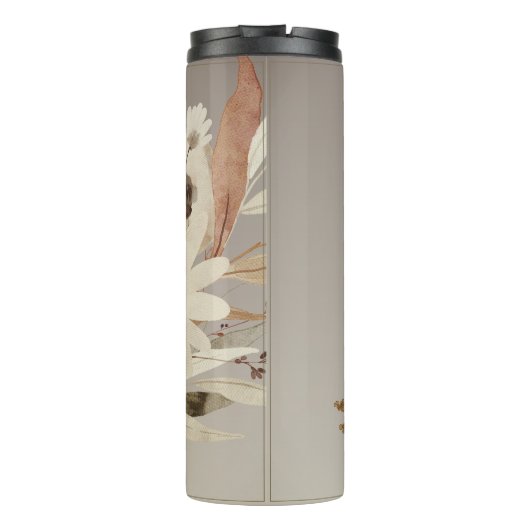 Waterverf Floral Monogram Thermosbeker (Achterkant)