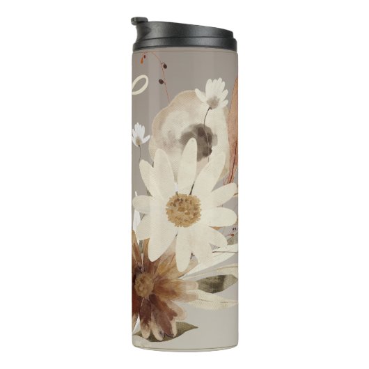 Waterverf Floral Monogram Thermosbeker (Geroteerd rechts)