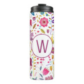 Waterverf Floral Monogram Thermosbeker (Voorkant)