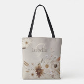 Waterverf Floral Monogram Tote Bag (Achterkant)
