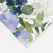 Waterverf Floral Monogram van de "Dusty Blue Navy" Fleece Deken (Hoek)