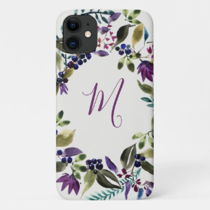 Waterverf Floral Monogram Wreath Case-Mate iPhone Case