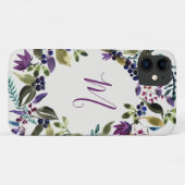 Waterverf Floral Monogram Wreath Case-Mate iPhone Case (Achterkant (horizontaal))