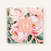 Waterverf Floral Monogrammed Notitieboek (Voorkant)