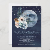 Waterverf Floral Moon Baby shower Night Sky Boho Kaart (Voorkant)