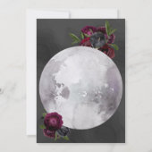 Waterverf floral moon huwelijksuitnodiging kaart (Achterkant)