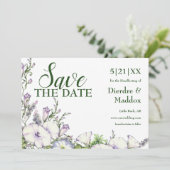 Waterverf Floral Morning Glory Handfasting Save The Date (Staand voorkant)