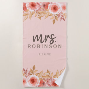 Waterverf Floral Mrs Date Strandlaken