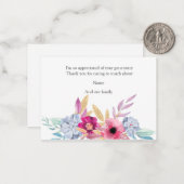 Waterverf Floral na begrafenis bedankt kaarten Notitiekaartje (Voorkant / Achterkant in situ)