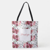 Waterverf  Floral Name Canvas tas (Voorkant)
