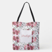 Waterverf  Floral Name Canvas tas (Achterkant)