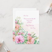 Waterverf Floral Name Day Card Kaart (Voorkant / Achterkant in situ)