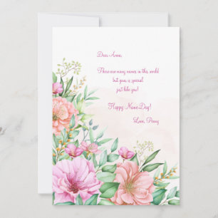 Waterverf Floral Name Day Card Kaart