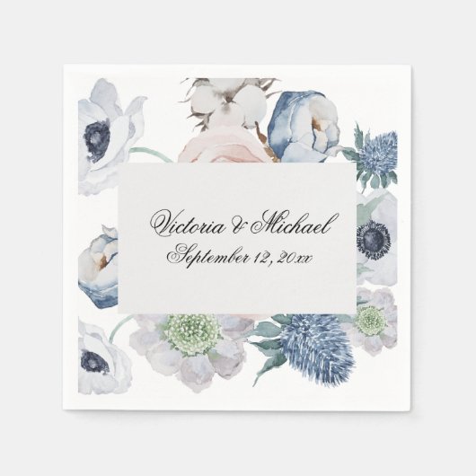 Waterverf Floral Napkins Servet (Voorkant)