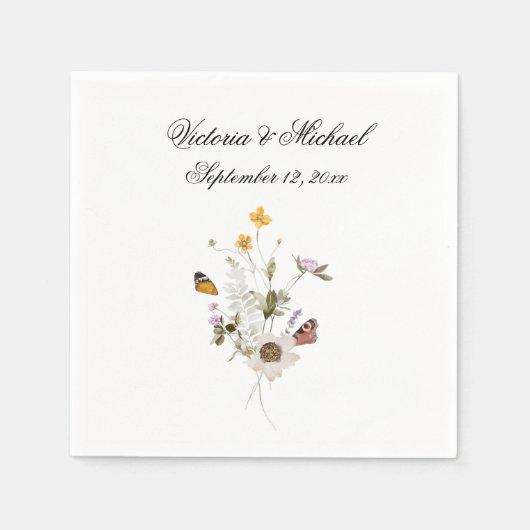 Waterverf Floral Napkins Servet (Voorkant)