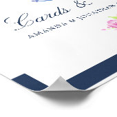 Waterverf Floral Nautical Wedding Cards en Gifts Poster (Hoek)