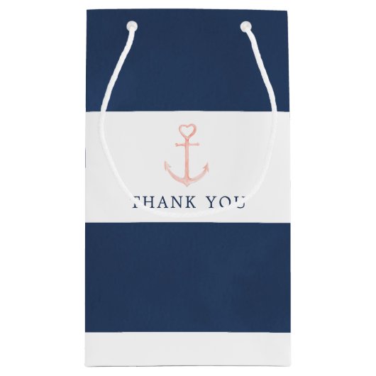 Waterverf Floral Nautical Wedding Dank je Klein Cadeauzakje (Achterkant)