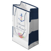 Waterverf Floral Nautical Wedding Dank je Klein Cadeauzakje (Voorkant Gekanteld)