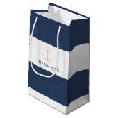 Waterverf Floral Nautical Wedding Dank je Klein Cadeauzakje (Achterkant Gekanteld)