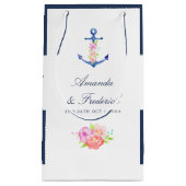 Waterverf Floral Nautical Wedding Dank je Klein Cadeauzakje (Voorkant)