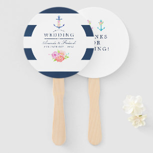 Waterverf Floral Nautical Wedding Favor Handwaaier