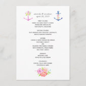 Waterverf Floral Nautical Wedding Menu (Voorkant)