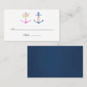 Waterverf Floral Nautical Wedding Plaatskaartje (Voorkant / Achterkant)